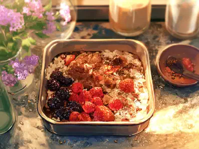 Haferflocken mit Beerenmischung Rezeptbild zu Haferflocken mit Beerenmischung